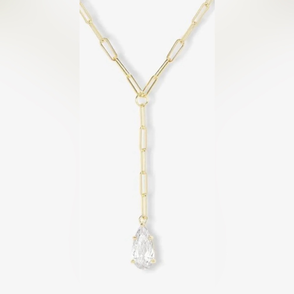 Melinda Maria Baby Samantha Teardrop Lariat Necklace Gold - NWOT - Picture 5 of 5